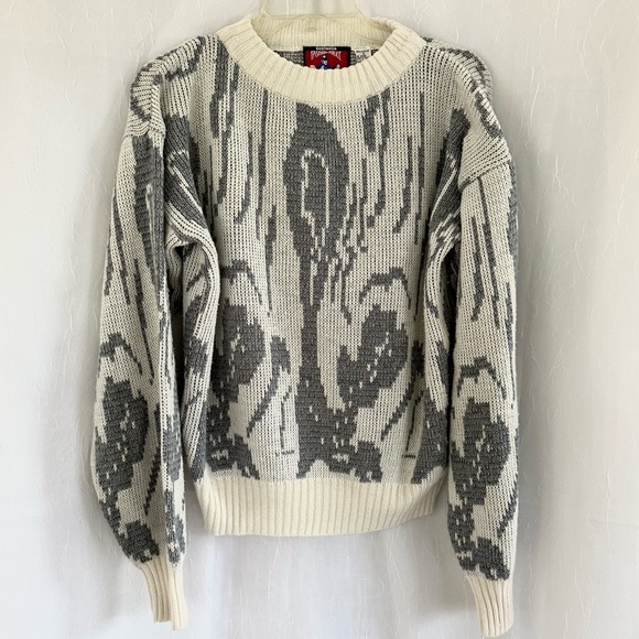 Sostanza Fashion Police Vintage Retro Puffy Arm Sweater Small - Picture 1 of 15